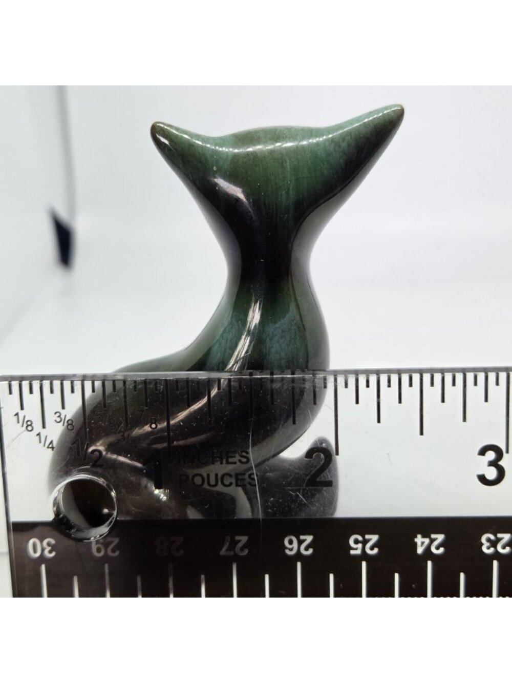 Blue Mountain Pottery 2.75" Fox Mid Century Figurine Art Retro Green Deip Glaze - Picture 11 of 13